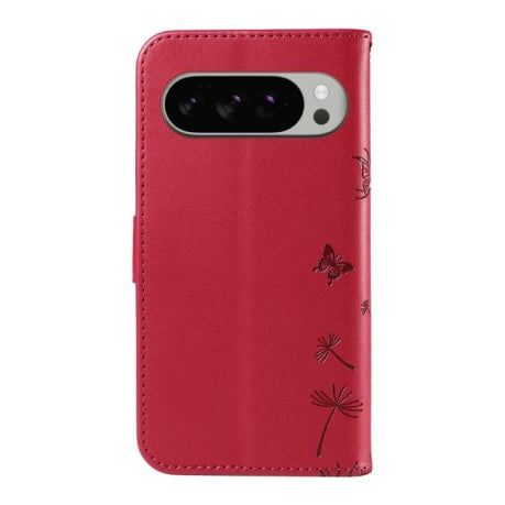 Чехол-книжка с тиснением Dandelion и магнитным хлястиком на Google Pixel 10 Pro XL 5G Global - красный