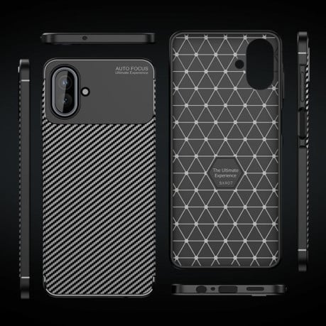 Карбоновий чохол HMC Carbon Fiber на Samsung Galaxy A07 4G - чорний