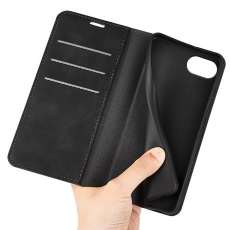 Чохол-книжка Retro Skin Feel Business Magnetic для iPhone 16e - чорний