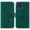 Чехол-книжка Butterfly Rose Embossed на Samsung Galaxy M53 5G - зеленый