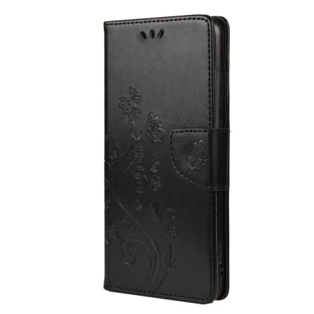 Чехол-книжка Butterfly Flower Pattern для Samsung Galaxy A53 5G - черный