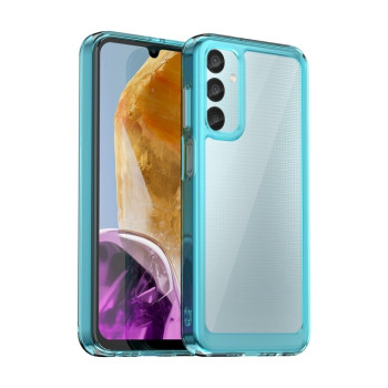 Противоударный чехол  Colorful Acrylic Series с цветной силиконовой боковиной на Samsung Galaxy M15 - синий