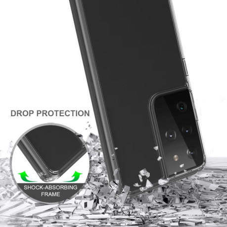 Акриловый противоударный чехол HMC на Samsung Galaxy S21 Ultra - зеленый