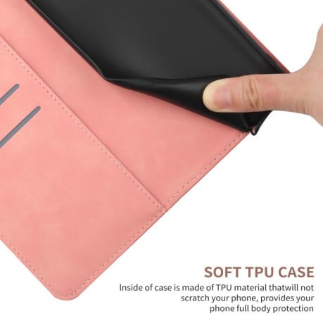 Чехол-книжка Stitching Embossed Leather на OnePlus 15 5G — розовый