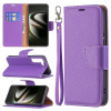Чохол-книжка Litchi Texture Pure Color Samsung Galaxy S22 5G - фіолетовий