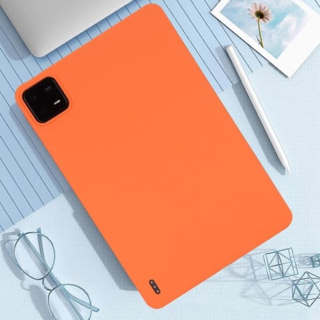 Чехол Oil Spray Skin-friendly TPU Tablet Case для Xiaomi Pad 6 / 6 Pro - оранжевый