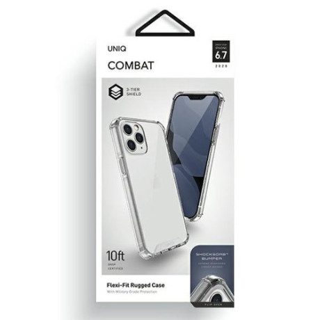 Оригинальный чехол UNIQ etui Combat на iPhone 12 Pro Max - прозрачный