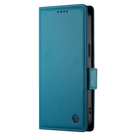 Чехол-книжка Side Buckle Magnetic Frosted Leather для iPhone 16 Pro - синий
