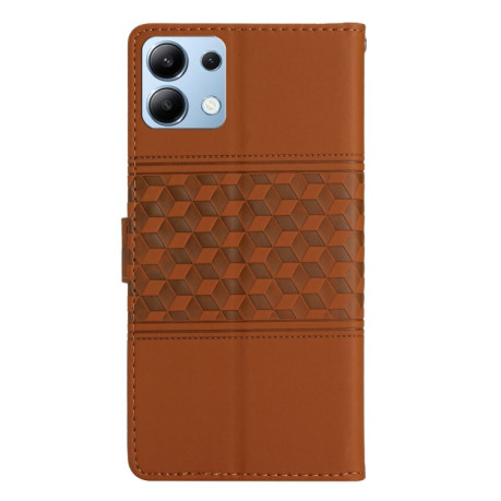 Чохол-книжка Diamond Embossed Skin Feel для Xiaomi Redmi Note 14 4G - коричневий