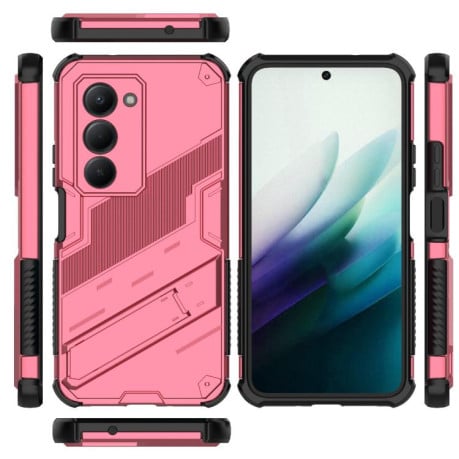 Противоударный чехол Punk Armor с подставкой на Xiaomi Redmi 15 5G / 4G EU 171mm - светло-красный