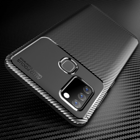 Чехол Carbon Fiber Texture на Samsung Galaxy A21S - черный