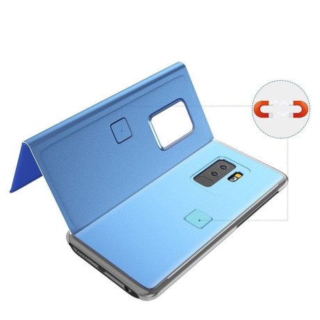 Чехол- книжка Clear View  на Samsung Galaxy S9+Plus/G965 Electroplating Mirror - синий