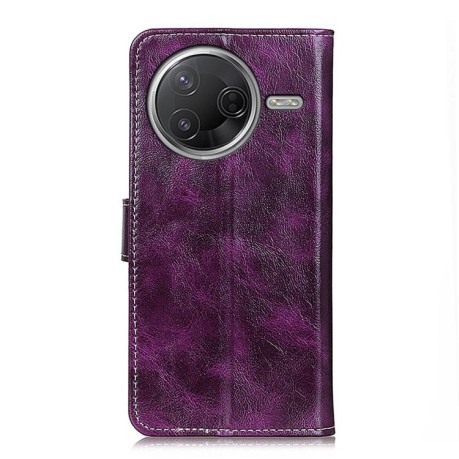 Чехол-книжка Magnetic Retro Crazy Horse Texture на Xiaomi Poco F7 Pro / F7 Ultra - фиолетовый