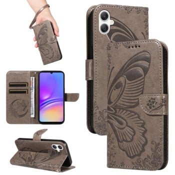 Чохол-книжка Swallowtail Butterfly Embossed Leather на Samsung Galaxy A07 5G - сірий