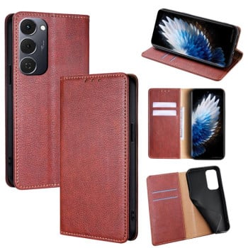 Чехол-книжка Gloss Oil Solid на Tecno Spark 40 Pro+ 4G — коричневый