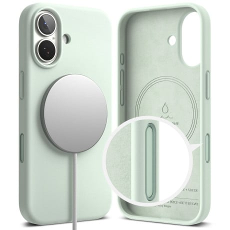 Оригинальный силиконовый чехол Ringke Silicone Magnetic с MagSafe на iPhone 17 Pro - Mint