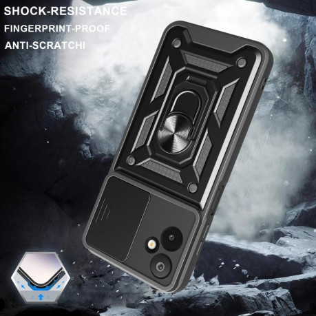 Противоударный чехол Sliding Camshield для Samsung Galaxy M06 5G / F06 5G - зеленый