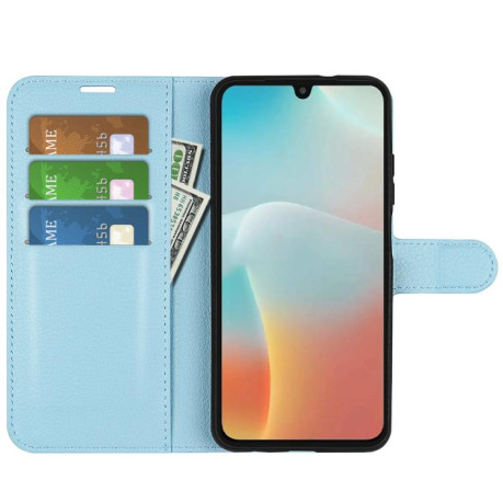 Чехол-книжка Litchi Texture Horizontal Flip Leather на Samsung Galaxy M16 / F16 - синий
