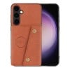 Противоударный чехол Double Buckle для Samsung Galaxy S25 5G - коричневый