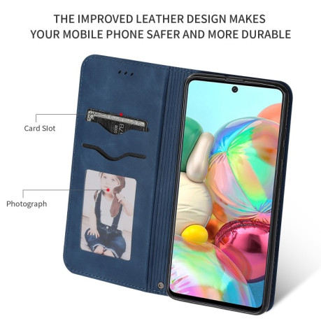 Чохол-книга Retro Skin Feel Business Magnetic Samsung Galaxy А71 - синій