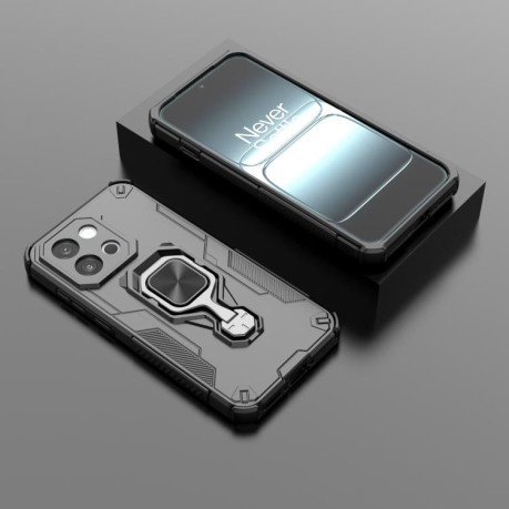 Противоударный чехол Metal Kickstand TPU Hybrid PC для OnePlus 13T - черный