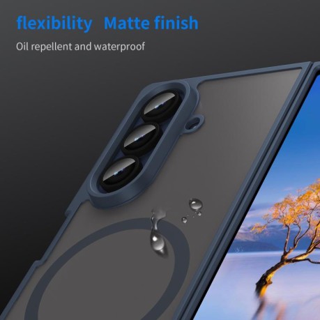 Противоударный чехол Fan Dun Series TPU Hybrid PC Frosted Magsafe для Samsung Galaxy Fold 7 5G - синий