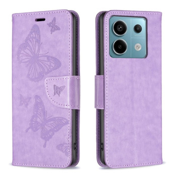 Чохол-книжка Butterflies Pattern на Xiaomi Redmi Note 14S/ 13 Pro 4G / POCO M6 Pro 4G   - фіолетовий
