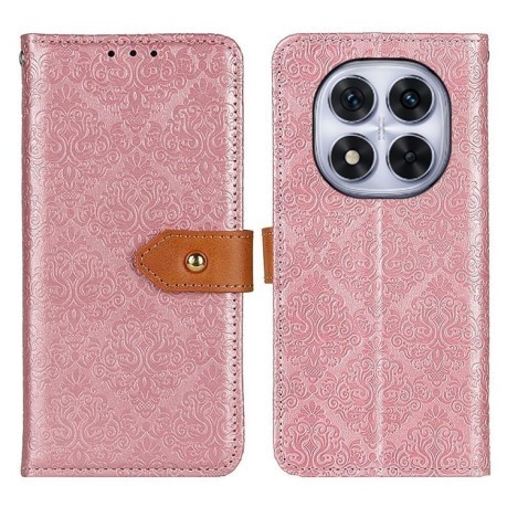 Чехол-книжка European Floral для Xiaomi Redmi Note 14 Pro 4G - розовый