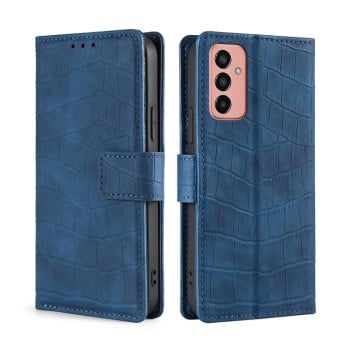 Чохол-книжка з м'яким покриттям (Skin Feel), фактура крокодил (Crocodile Texture) на Samsung Galaxy M13 - синій