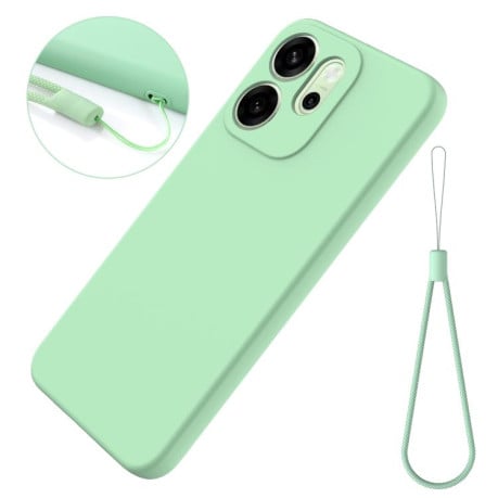 Силиконовый чехол Solid Color Liquid Silicone на OPPO Reno14 F 5G Global - зеленый