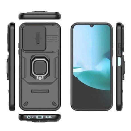 Противоударный чехол Sliding Camshield на Xiaomi Redmi 15C 5G / 4G EU 173mm - черный