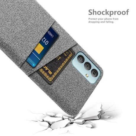 Противоударный чехол Cloth Texture with Dual Card Slots для Samsung Galaxy M23 5G - светло-серый