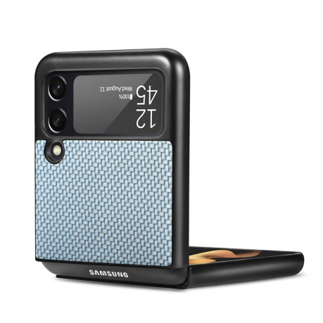 Противоударный чехол Cross Pattern Slim для Samsung Galaxy Flip4 5G  - синий