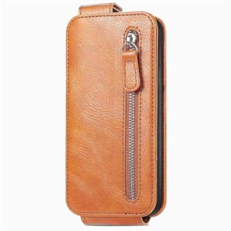 Флип-чехол Zipper Wallet Vertical для Google Pixel 8a - коричневый