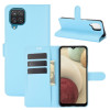 Чехол-книжка Litchi Texture на Samsung Galaxy A12/M12 - голубой