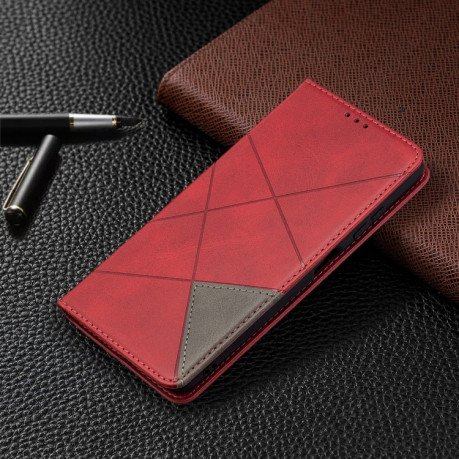Чохол-книжка Rhombus Texture на Xiaomi Mi Poco X3 / Poco X3 Pro - червоний