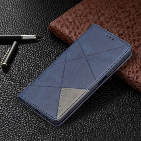 Чехол-книжка Rhombus Texture для Xiaomi Redmi 10 - синий
