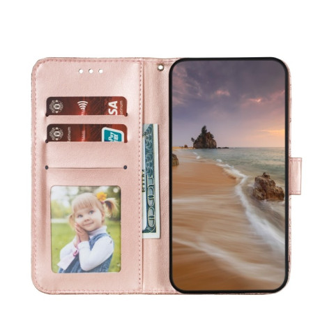 Чохол-книжка Lace Flower для Xiaomi Redmi Note 11 / Poco M4 Pro 5G - рожеве золото