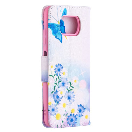 Чехол-книжка Colored Drawing Series на Xiaomi Mi Poco X3 / Poco X3 Pro - Butterflies Love Flower