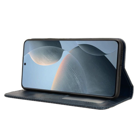 Чехол-книжка Magnetic Buckle Retro Crazy Horse Texture на Xiaomi Poco X6 Pro - синий