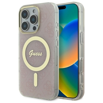 Оригинальный чехол Guess IML 4G MagSafena на iPhone 16 Pro - Pink