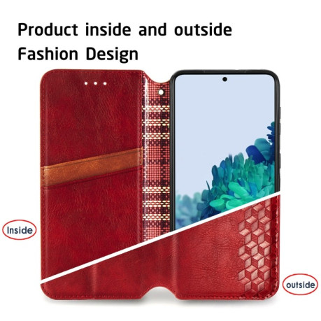 Чохол-книжка Cubic Grid Samsung Galaxy S21 - червоний
