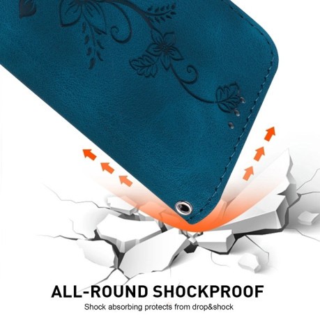 Чехол-книжка Lily Embossed Leather для Xiaomi Redmi Note 13 Pro 4G / Poco M6 Pro 4G - синий
