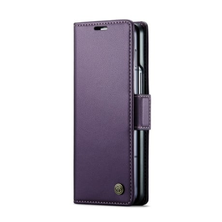Чохол-книжка CaseMe 023 Butterfly Buckle Litchi RFID для Samsung Galaxy Fold 6 5G - фіолетовий