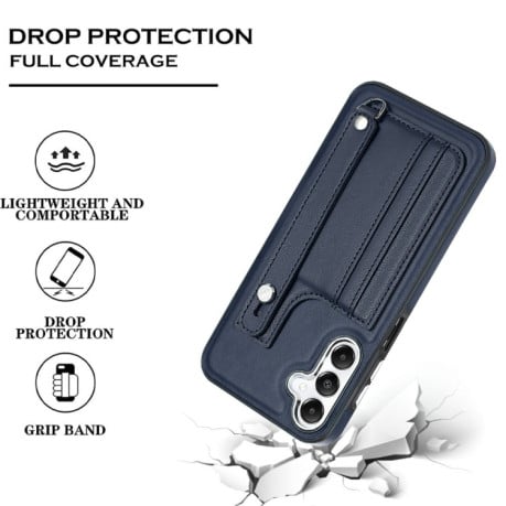 Противоударный чехол Wrist Strap Holder на Samsung Galaxy A25 5G - синий