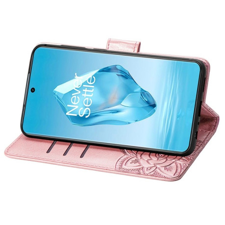 Чохол-книжка Butterfly Love Flower Embossed для OnePlus Ace 3 Pro - рожеве золото