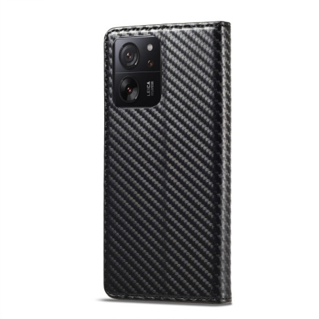 Чехол-книжка LCIMEEKE Carbon Fiber для Xiaomi 14T Pro - Black