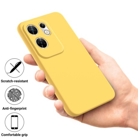 Силиконовый чехол Solid Color Liquid Silicone на Infinix Zero 30 4G - желтый