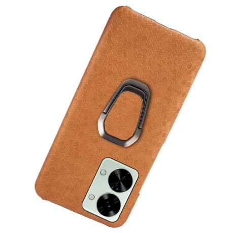 Противоударный чехол Honeycomb Ring Holder для OnePlus Nord 2T 5G - оранжевый