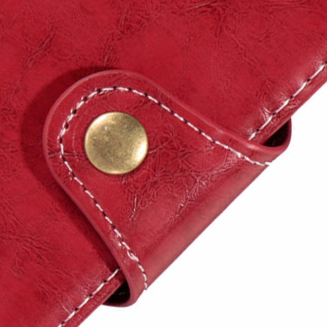 Кожаный чехол- книжка Crazy Horse Texture Retro Business на iPhone XS Max красный